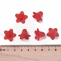 Rouge Perles acryliques transparentes, givré, fleur, rouge, 17.5x12mm, trou: 1.5 mm, environ 770 pcs / 500 g