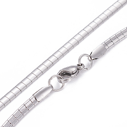 Stainless Steel Color 304 Stainless Steel Chain Necklaces & Bracelets Sets, with Lobster Claw Clasps, Stainless Steel Color, 17.7 inch(45cm), 3mm, 8-1/8 inch(20.5cm) 3x1mm