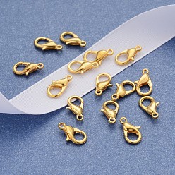 Golden Zinc Alloy Lobster Claw Clasps, Parrot Trigger Clasps, Cadmium Free & Lead Free, Golden, 12x6mm, Hole: 1.2mm