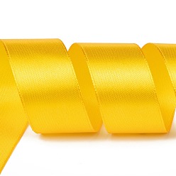 Золотистый Однотонная атласная лента, для поделок из луков, подарки вечеринка свадебное украшение, золотые, 1 дюйм (25~26 мм), о 100yards / рулон (91.44 м / рулон)