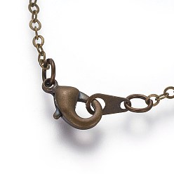 Antique Bronze Brass Cable Chain Necklaces, Antique Bronze, 26 inch