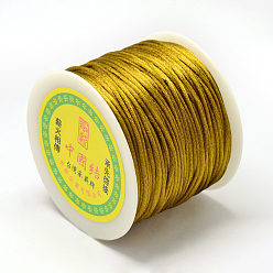 Темно-Золотистый Нейлоновая нить, гремучий атласный шнур, темные золотарник, 1.5 мм, около 100 ярдов / рулон (300 футов / рулон)