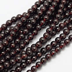Garnet Garnet Round Beads Strands, 6mm, Hole: 1mm, about 61pcs/strand, 15 inch