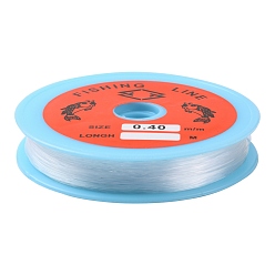 Clear Transparent Fishing Thread Nylon Wire, Clear, 0.4mm, about 109.36 yards(100m)/roll
