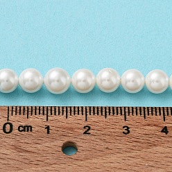 (404) Непрозрачное AB Кислое яблоко Оболочки нити шарик перлы, свободные бусы для изготовления ювелирных изделий, класс А, круглые, цветочный белый, 6 мм, отверстие : 0.8 мм, около 62 шт / нитка, 16 дюйм