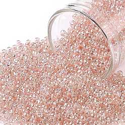 (631) Light Rosaline Transparent Luster Toho perles de rocaille rondes, perles de rocaille japonais, (631) lustre transparent rosaline clair, 11/0, 2.2mm, Trou: 0.8mm, environ5555 pcs / 50 g