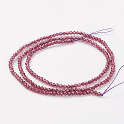 Garnet Natural Grade AA Garnet Bead Strand, Round, Faceted, 2mm, Hole: 0.5mm, about 164pcs/strand, 15.8 inch(40.2cm)