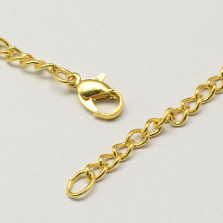 Golden Vintage Iron Twisted Chain Necklace Making for Pocket Watches Design, with Lobster Clasps, Golden, 31.5 inch, Link: 3.3x4.6x0.9mm