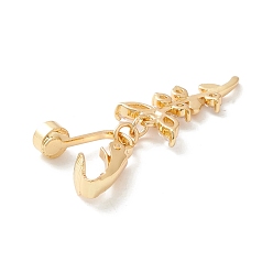 Золотой Кольцо с подвеской в виде листьев кубического циркония, клипса на пупочное кольцо, женские украшения без пирсинга, золотые, 40 мм