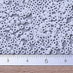 (RR402F) Matte White MIYUKI Round Rocailles Beads, Japanese Seed Beads, 11/0, (RR402F) Matte White, 2x1.3mm, Hole: 0.8mm, about 50000pcs/pound