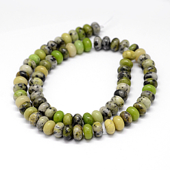 Coloré Perles naturelles serpentine brins, rondelle, colorées, 6.5x4mm, Trou: 1mm, Environ 94 pcs/chapelet, 15.7 pouce