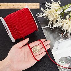 Dark Red Polyester Velvet Ribbon for Gift Packing and Festival Decoration, Dark Red, 1/8 inch(4mm), about 100yards/roll(91.44m/roll)