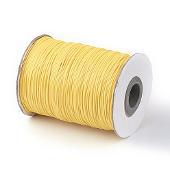 Gold Korean Waxed Polyester Cord, Gold, 1mm, about 85yards/roll