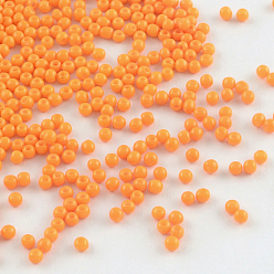 Orange 12/0 Grade A Round Glass Seed Beads, Baking Paint, Orange, 12/0, 2x1.5mm, Hole: 0.7mm, about 30000pcs/bag