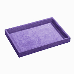 Lilac Synthetic Wood Jewelry Displays, Covered with Velvet, Lilac, 350x240x32mm