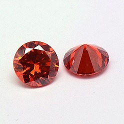 Red Cubic Zirconia Cabochons, Grade A, Faceted, Diamond, Red, 3x2mm