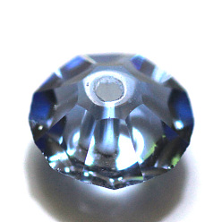 Bleu Ciel Clair Imitations de perles de cristal autrichien, grade de aaa, facette, plat rond, lumière bleu ciel, 8x4mm, Trou: 0.9~1mm
