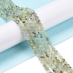 Prehnite Natural Prehnite Beads Strands, Faceted, Round, 4mm, Hole: 0.7mm, about 93~94pcs/strand, 15.35~15.55 inch(39~39.5cm)