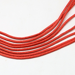 Red Polyester & Spandex Cord Ropes, 16-Ply, Red, 2mm, about 109.36 yards(100m)/bundle