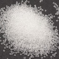 Clear 15/0 Glass Seed Beads, Grade A, Round, Transparent Colours, Clear, 1.3~1.5mm, Hole: 0.5mm, about 75000pcs/pound