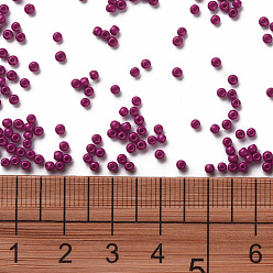 Deep Pink 11/0 Grade A Round Glass Seed Beads, Baking Paint, Deep Pink, 2.3x1.5mm, Hole: 1mm, about 48500pcs/pound