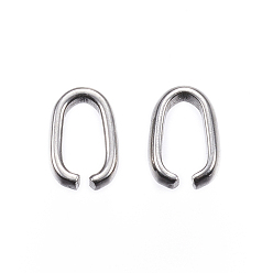 Stainless Steel Color 304 Stainless Steel Quick Link Connectors, Linking Rings, Oval, Stainless Steel Color, 7x5x2mm