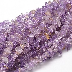 Ametrine Natural Ametrine Chip Beads Strands, 5~14x4~10mm, Hole: 1mm, about 15.5 inch~16.1 inch