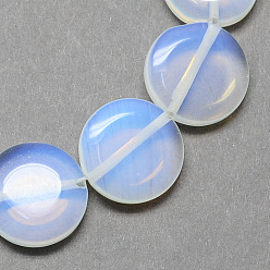 Alice Bleu Perles de rocaille opalite rondes, bleu alice, 14x6mm, Trou: 1mm, Environ 28 pcs/chapelet, 15.3 pouce