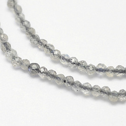Labradorite Natural Labradorite Bead Strands, Faceted, Round, 2mm, Hole: 0.5mm, about 170~180pcs/strand, 12.9~13.3 inch(330~340mm)