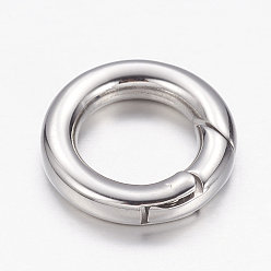 Stainless Steel Color 304 Stainless Steel Spring Gate Rings, O Rings, Ring, Stainless Steel Color, 15x2.8mm, Inner Diameter: 9.6mm