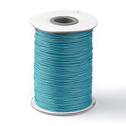 Dark Turquoise Korean Waxed Polyester Cord, Dark Turquoise, 1mm, about 85yards/roll
