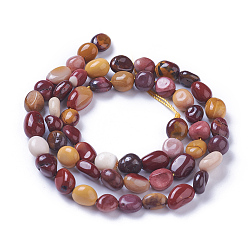 Mookaite Natural Mookaite Beads Strands, Tumbled Stone, Nuggets, 6~9x4~8mm, Hole: 1mm about 52~55pcs/strand, 15.55 inch~15.7 inch(39.5~40cm)