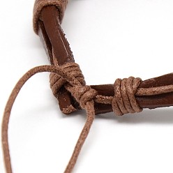 (52) Непрозрачная лаванда Модный унисекс в стиле casual, вощеный шнур и кожаные браслеты, разноцветные, 56 мм
