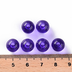 Сине-фиолетовый Прозрачные акриловые бусины, круглые, синий фиолетовый, 10x9 мм, Отверстие : 2 мм , около 940 шт / 500 г