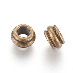 Bronze Antique  Perles de séparateur de style tibétain , sans cadmium et sans nickel et sans plomb, rondelle, bronze antique, 12x7mm, Trou: 6.5mm