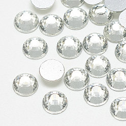 Crystal Flat Back Glass Rhinestone Cabochons, Back Plated, Half Round, Crystal, SS40, 8mm, about 144pcs/bag