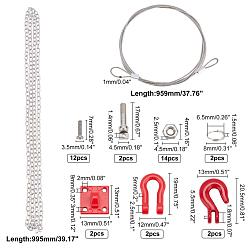Rouge Kits d'accessoires de voiture jouet ahandmaker, y compris le jeu de chaînes de remorque en fer et en acier, fer avec ensemble de crochets de remorquage de voiture rc pour équipement de santé en alliage, rouge, 995x4.5x1mm
