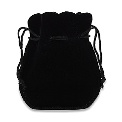 Black Velvet Jewelry Bag, Black, about 10cm wide, 12.5cm long