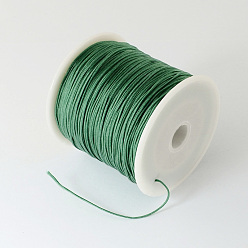Dark Sea Green Braided Nylon Thread, Chinese Knotting Cord Beading Cord for Beading Jewelry Making, Dark Sea Green, 0.5mm, about 150yards/roll