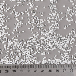White Glass Seed Beads, Ceylon, Round, White, 2mm, Hole: 1mm, about 30000pcs/pound