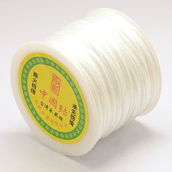 Белый Нейлоновая нить, гремучий атласный шнур, белые, 1.5 мм, около 100 ярдов / рулон (300 футов / рулон)