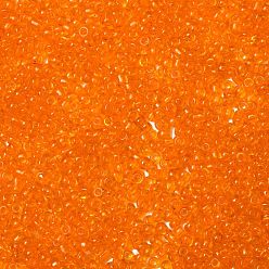 Оранжевый Бисер из стекла , прозрачный, круглые, оранжевые, 12/0, 2 мм, Отверстие: 1 мм, о 30000 бисер / фунт