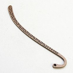 Red Copper Tibetan Style Bookmarks, Zinc Alloy, Red Copper, Cadmium Free & Lead Free & Nickel Free, 84x14x1.5mm, Hole: 1.6mm