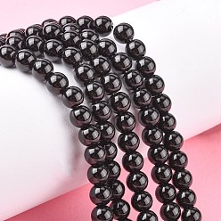 Black Synthetic Black Stone Beads Strands, Dyed, Round, Black, 6mm, Hole: 1mm, about 32pcs/strand, 7.8 inch