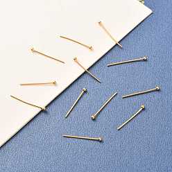 Real 18K Gold Plated Brass Ball Head Pins, Real 18K Gold Plated, 21x2mm, Pin: 0.7mm, 21 Gauge, Head: 2mm