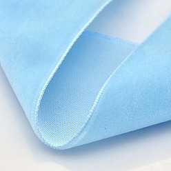 Light Sky Blue Polyester Velvet Ribbon for Gift Packing and Festival Decoration, Light Sky Blue, 1/8 inch(4mm), about 100yards/roll(91.44m/roll)