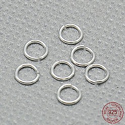 Silver 925 Sterling Silver Open Jump Rings, Round Rings, Silver, 5x0.8mm, Hole: 3.5mm