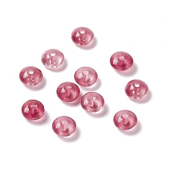 FireBrick Transparent Glass Beads, Abacus/Disc, FireBrick, 8.5x4.5mm, Hole: 1.6mm