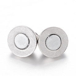 Платина Латунные магнитные застежки с петлями, без никеля , круглые, платина, 19x12 мм, отверстие : 2 мм