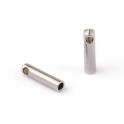 Stainless Steel Color 304 Stainless Steel Cord Ends, End Caps, Stainless Steel Color, 7x1.8mm, Hole: 1mm, Inner Diameter: 1mm
